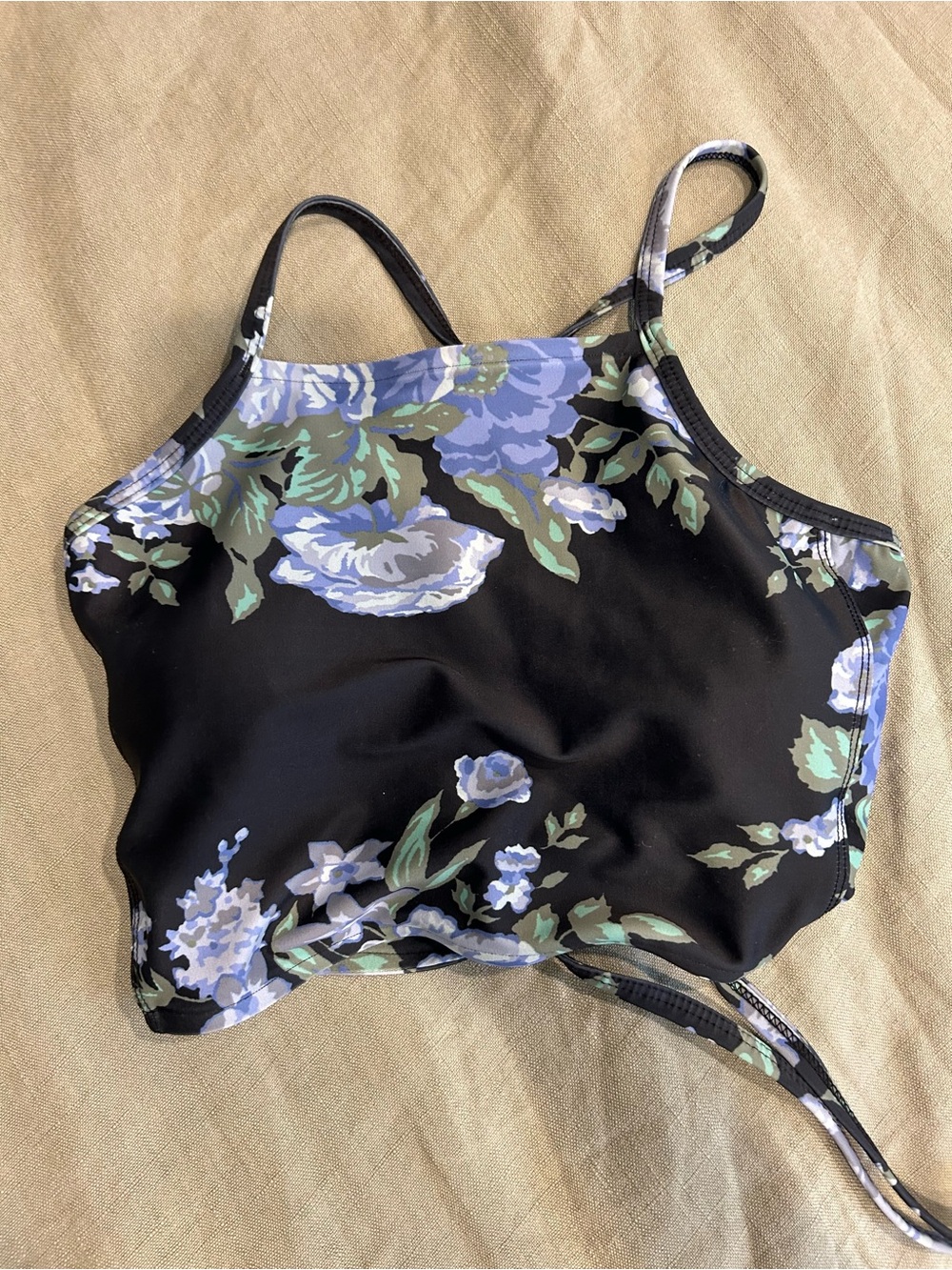 Albion Fit Navy Floral Tankini Top